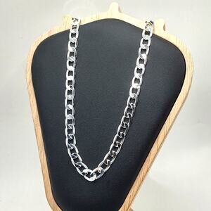 925 Silver Cuban Chain Necklace Jewelry Anniversary Birthday Gift New!!!